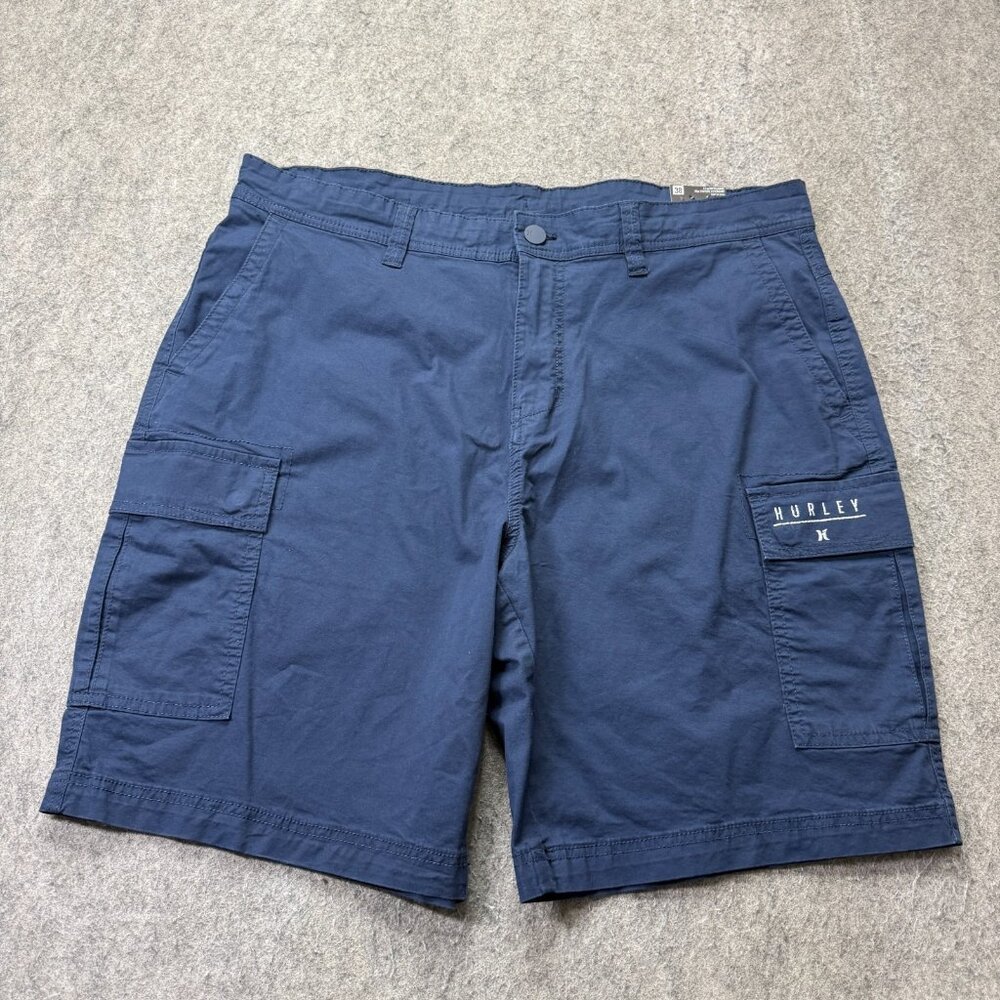 Hurley BBQ Cargo Twill Walk Short Men 38 Blue Stretch 9.5"